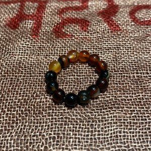Fire Agate Beaded Ring